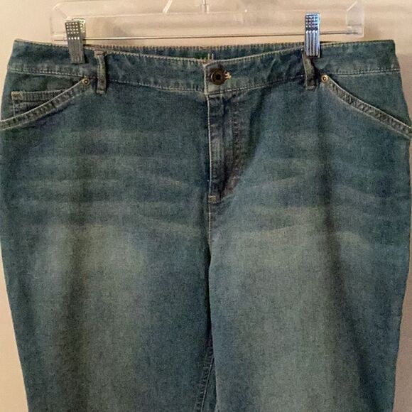 J JILL SIZE 14 TRIED & TRUE FIT SLIM ANKLE STRETCH HIGH RISE JEANS - Picture 2 of 9